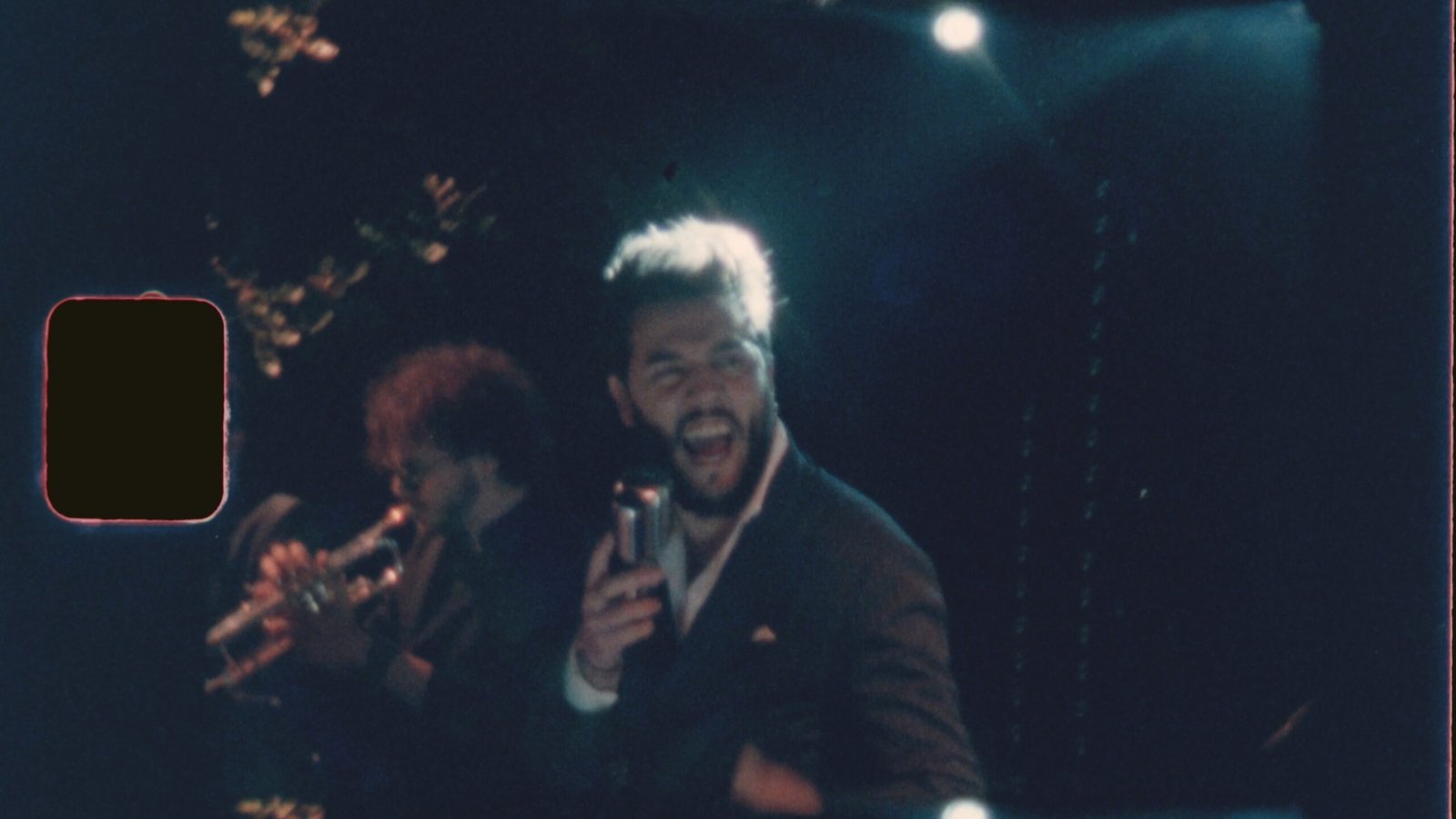 Super 8mm vintage film frame from a wedding shoot at Villa Cimbrone, Ravello (frame 1)