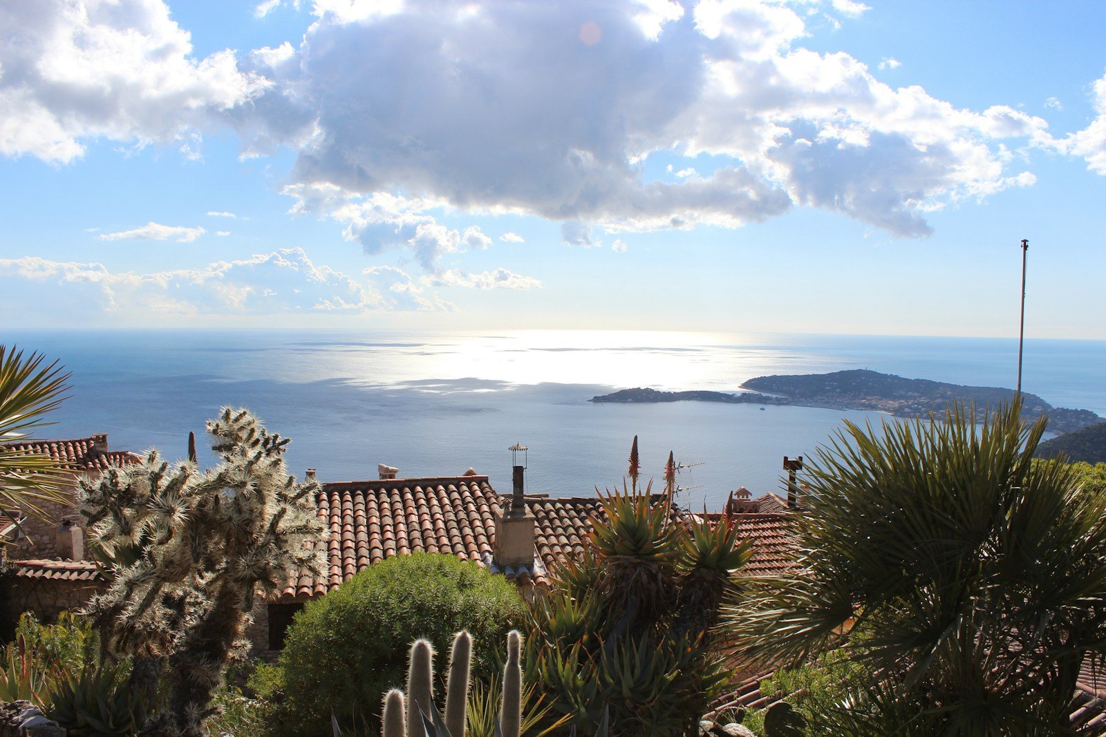 View over the Mediterranean Sea from the exotic garden of Èze, French Riviera